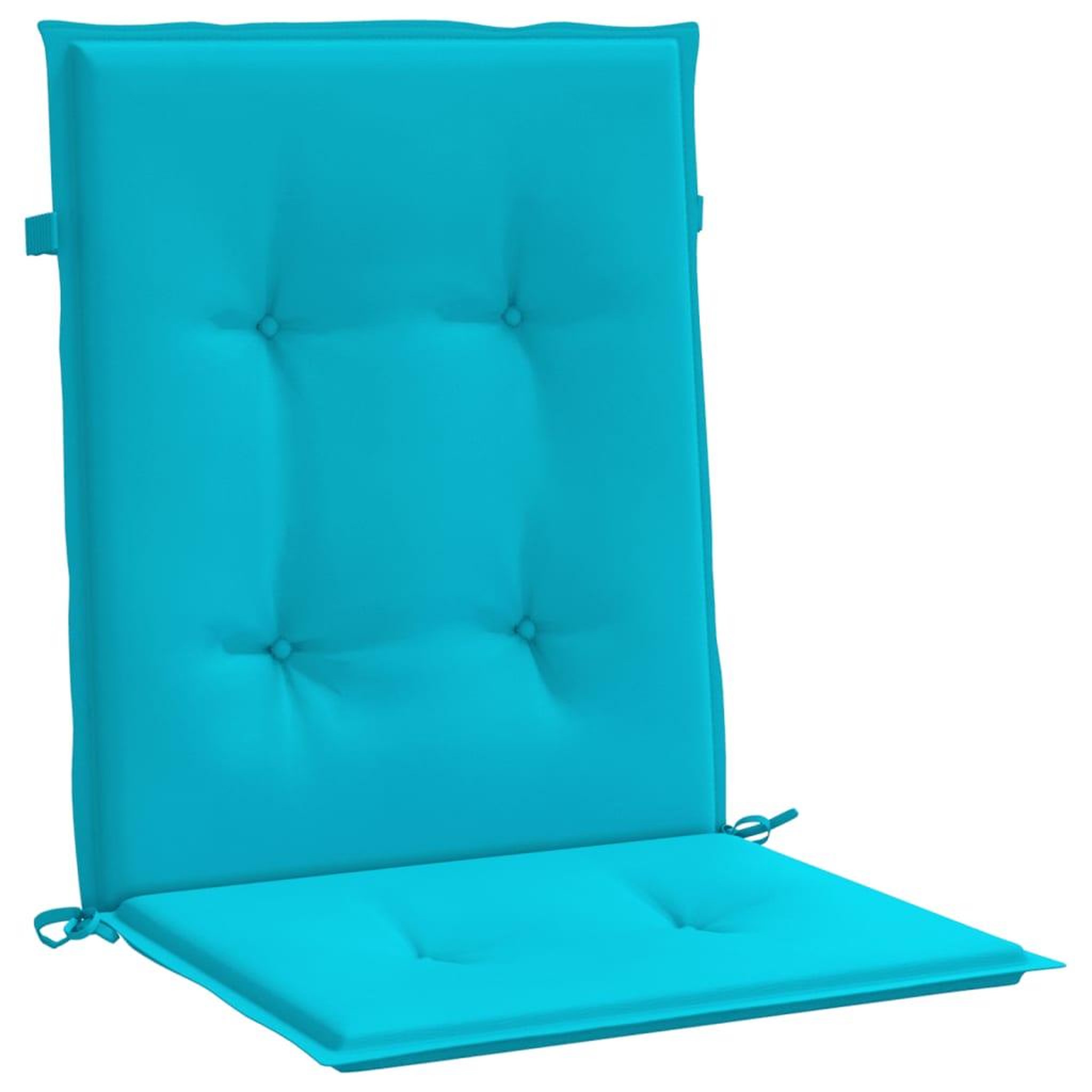Voir la diapositive 5 : VIDAXL Coussins de chaise a dossier bas lot de 4 turquoise tissu