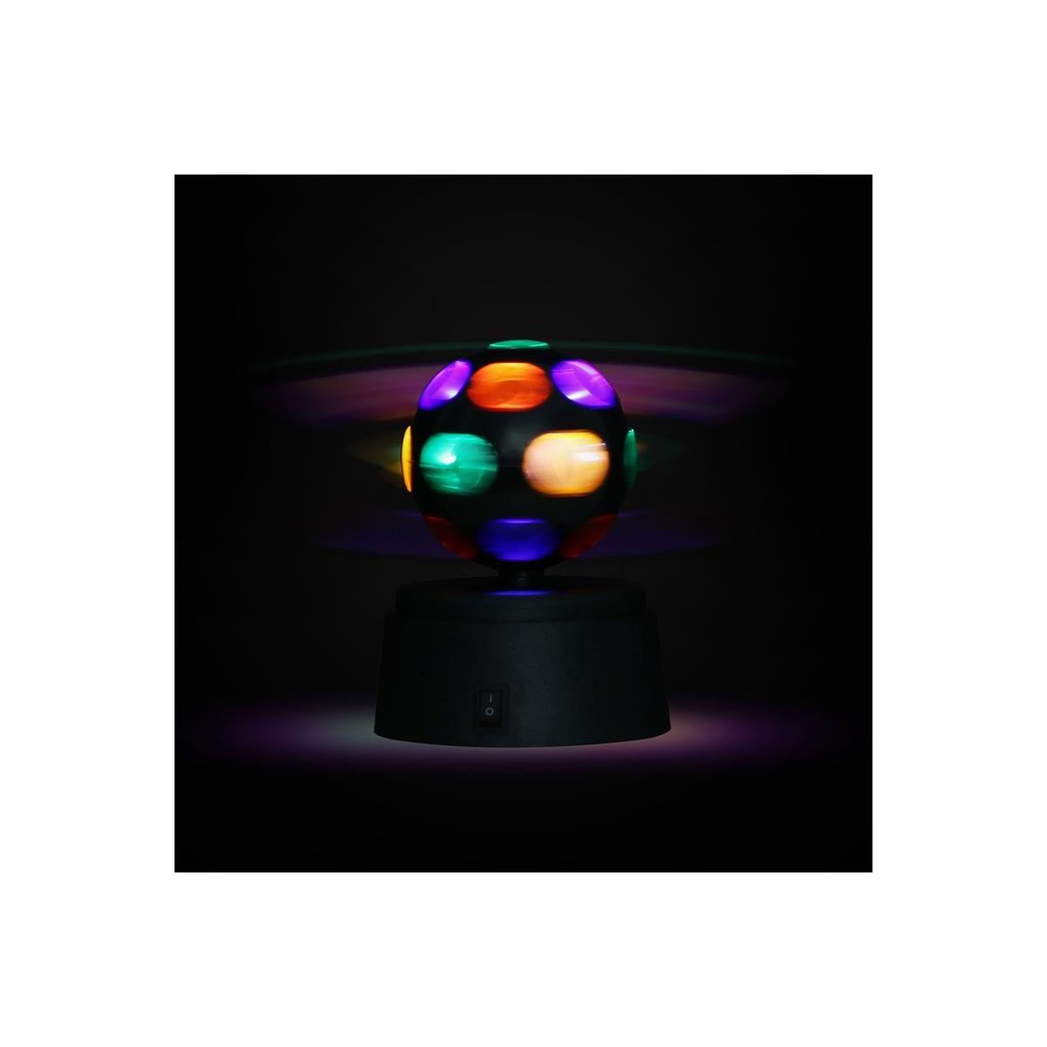 Voir la diapositive 3 : PARTY TIME Mini boule disco led  rotative  11cm noir