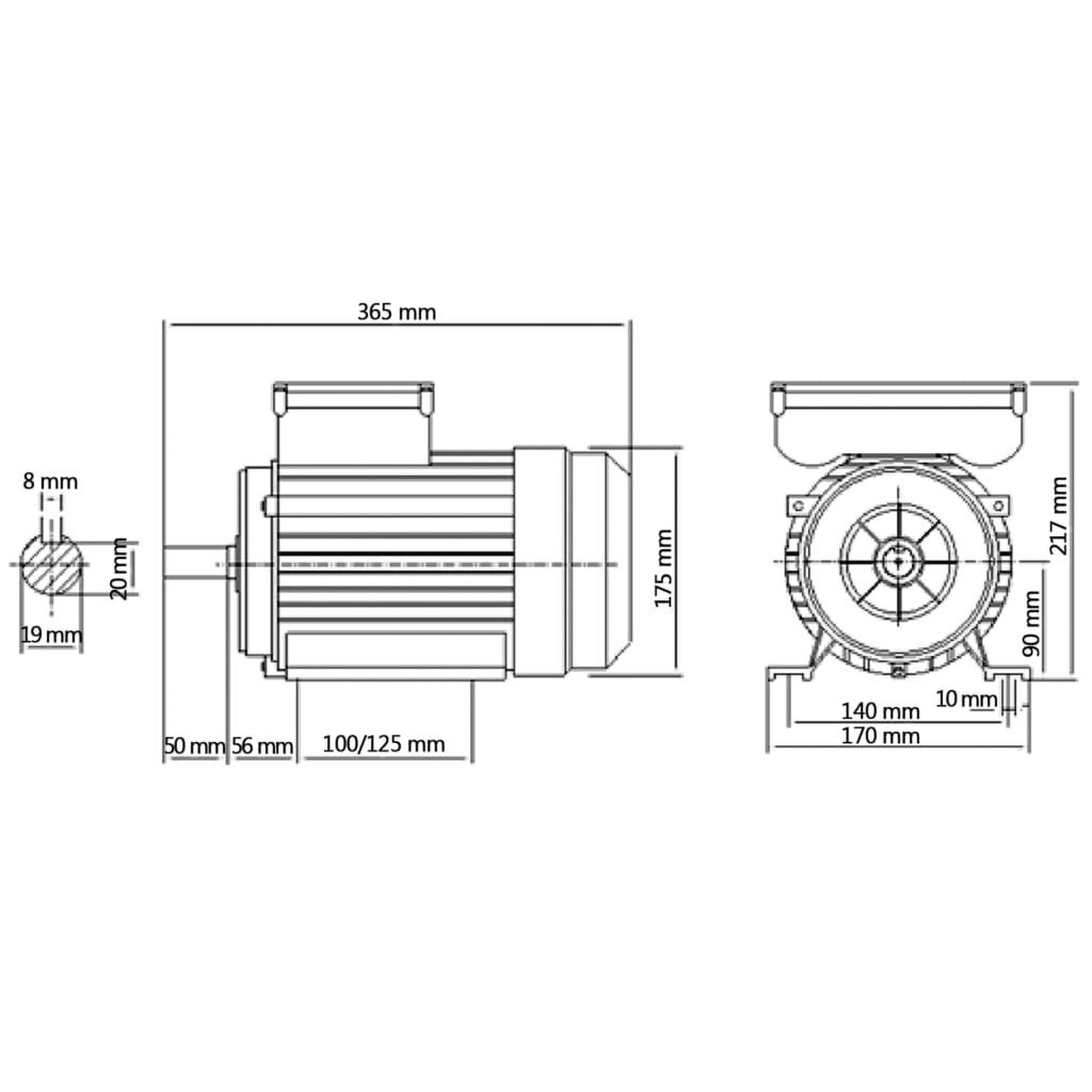 Voir la diapositive 6 : VIDAXL Moteur monophase Aluminium 2,2kW/3 CH 2 poles 2800 tr/min