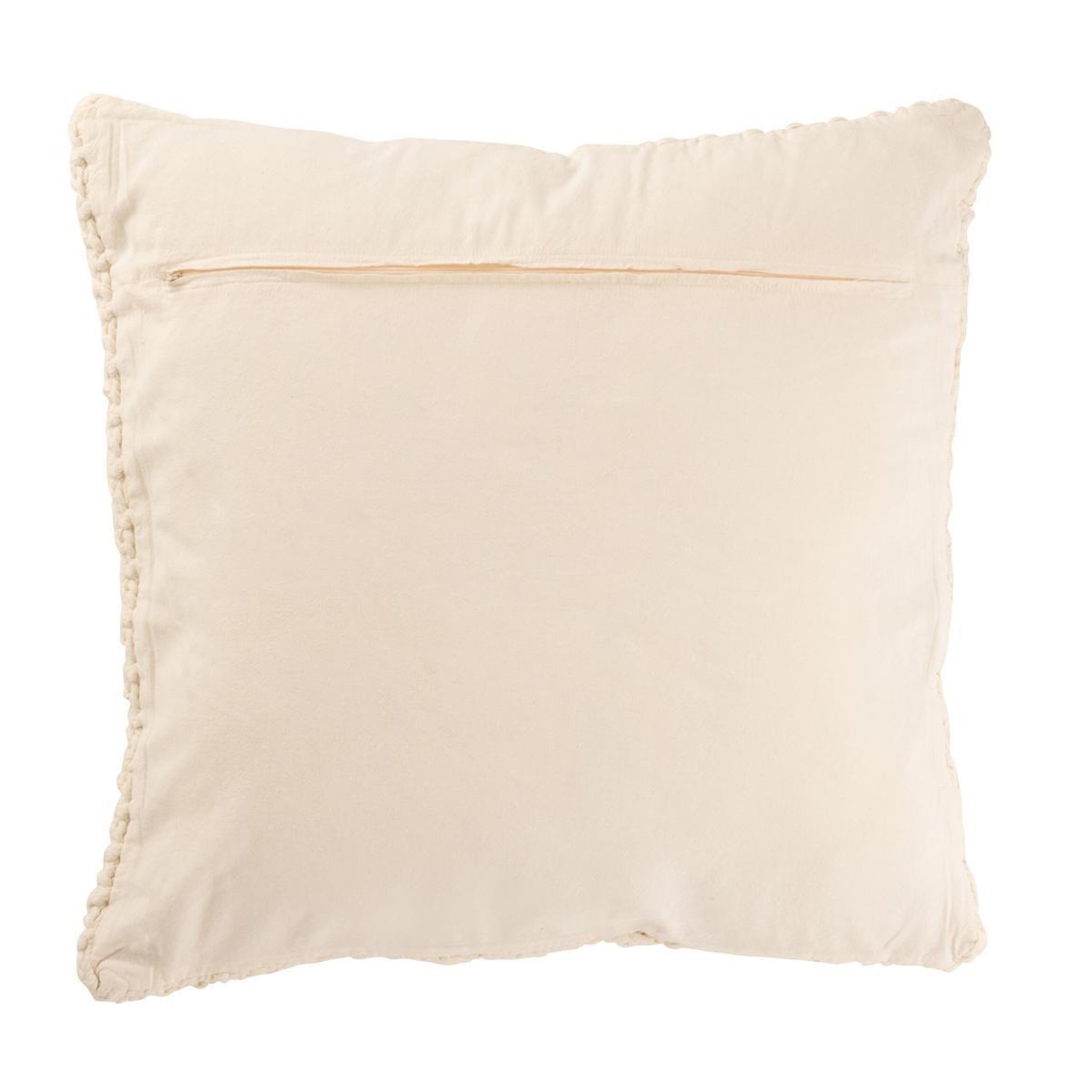 Voir la diapositive 2 : J-LINE Coussin en tricot tressé  helena  50x50cm blanc