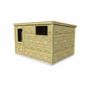 Voir la diapositive 3 : SWEEEK Abri de jardin contemporain 3.3 x 2.5m traité autoclave classe 3. Chamrousse en bois de 10.15m². structure en bois sylvestre 27mm. sapin du nord