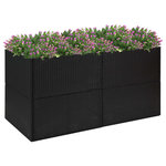 VIDAXL Jardiniere Noir 157x80x80 cm Resine tressee
