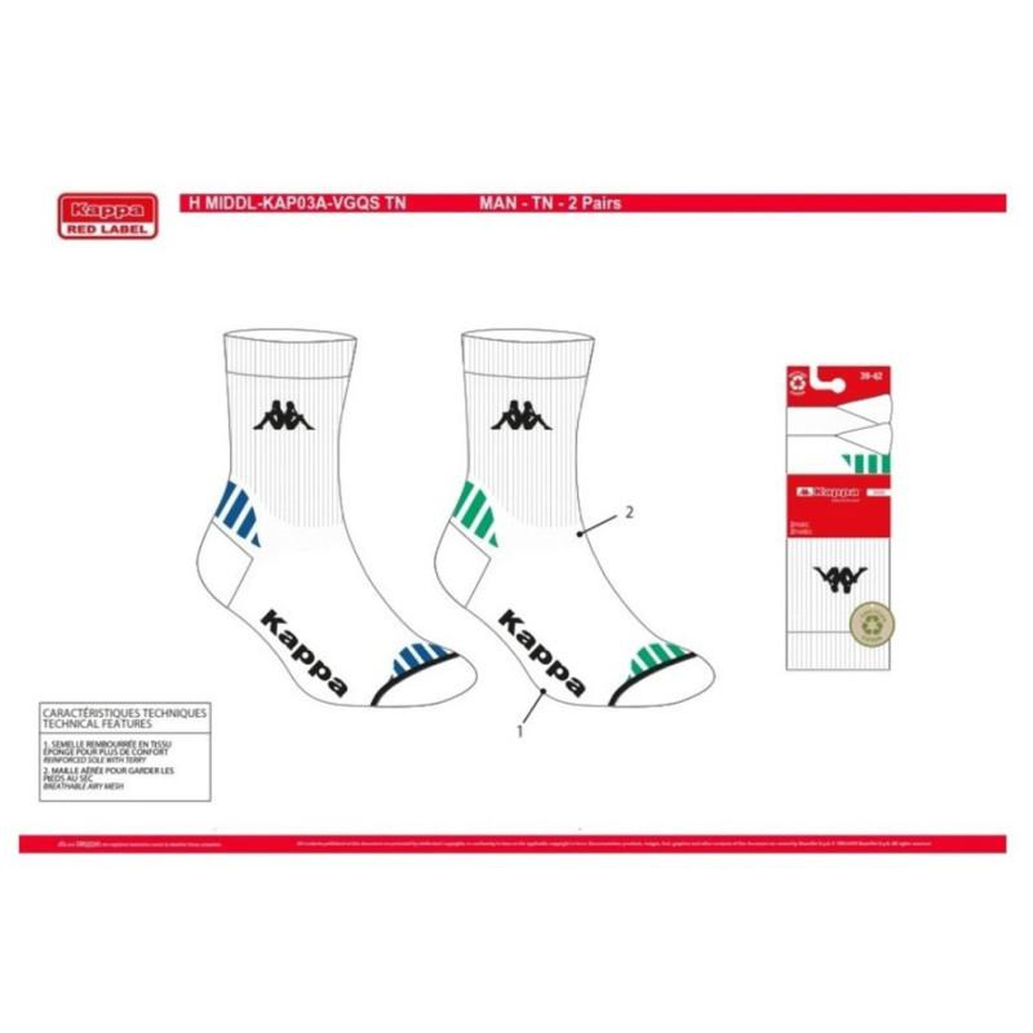 Voir la diapositive 5 : KAPPA Chaussettes Homme KAPPA