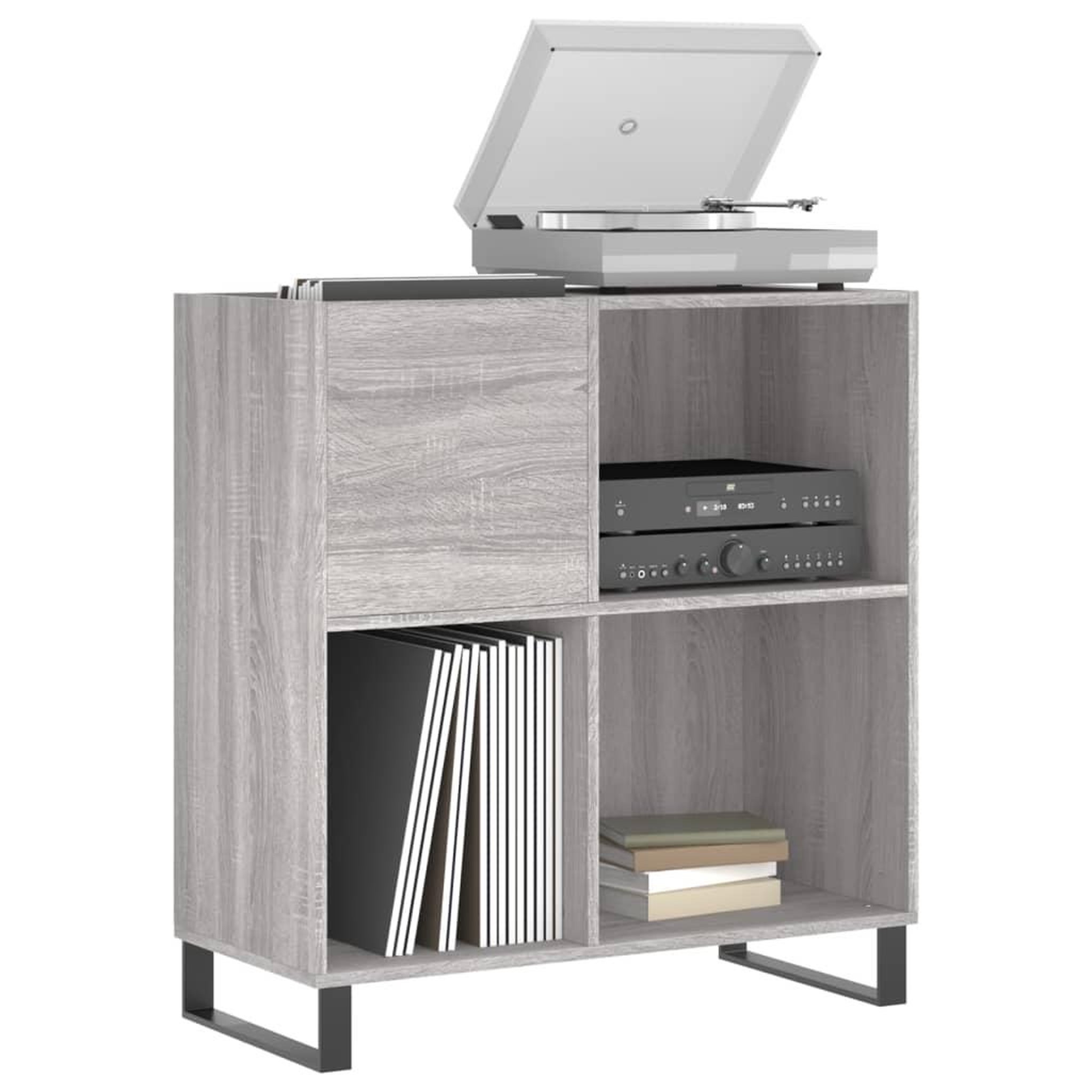 Voir la diapositive 3 : VIDAXL Armoire a disques sonoma gris 84,5x38x89 cm bois d'ingenierie