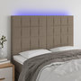 Voir la diapositive 1 : VIDAXL Tete de lit a LED Taupe 144x5x118/128 cm Tissu
