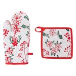 ATMOSPHERA Gant et manique baies de Noël coton