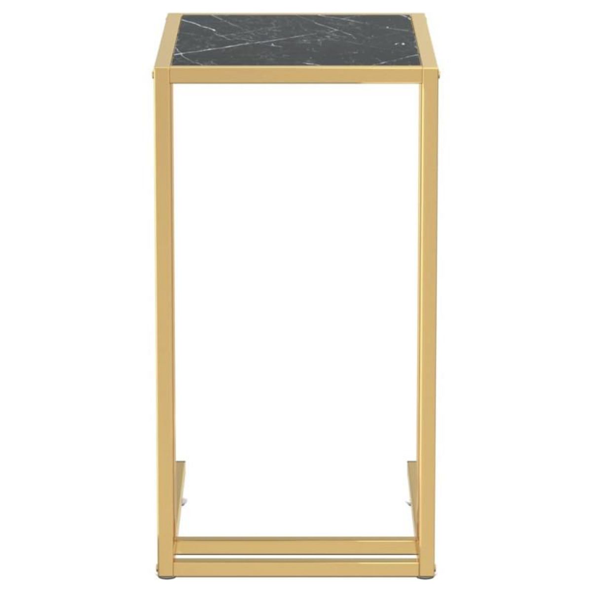 VIDAXL Table d appoint ordinateur Marbre noir 50x35x65 cm Verre trempé