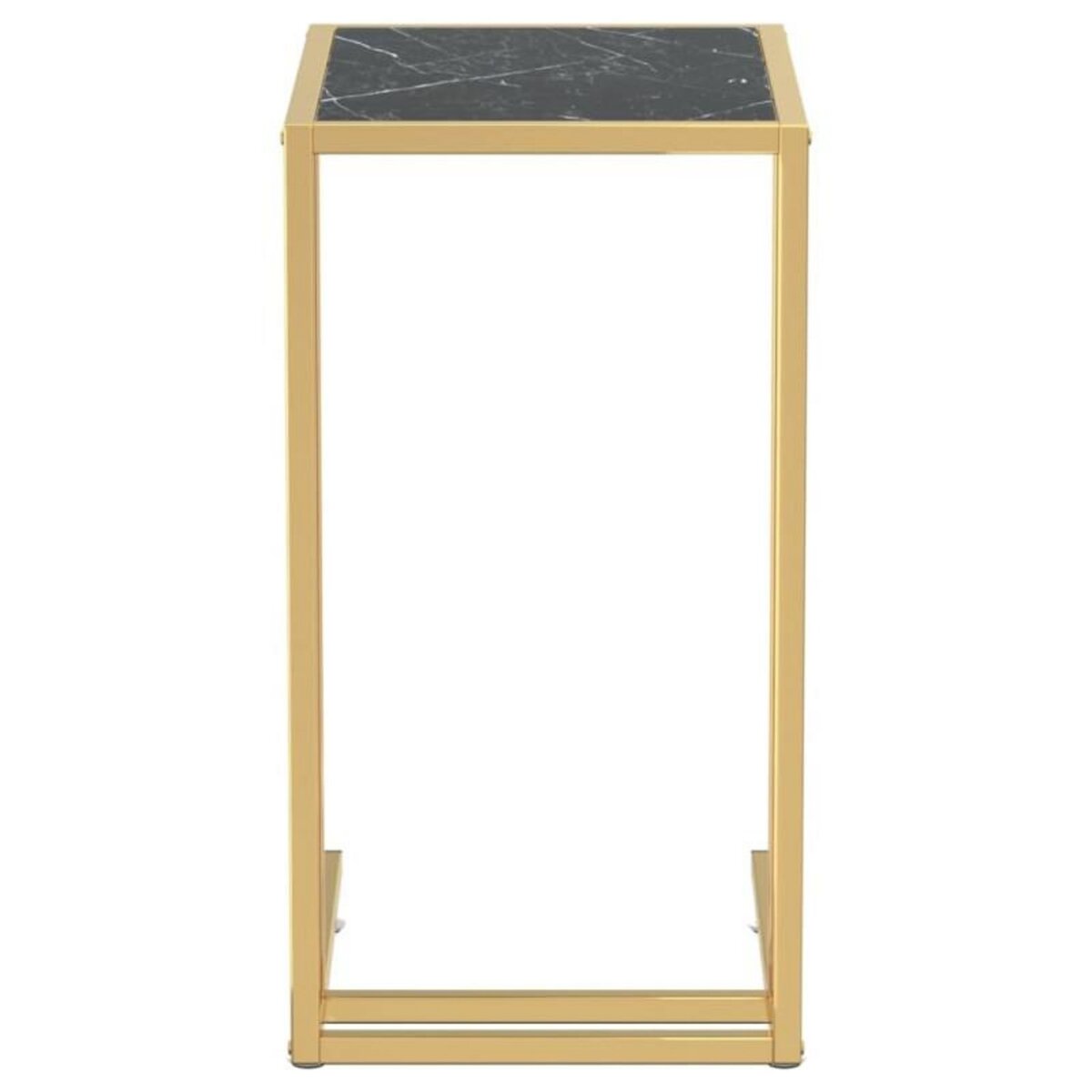 VIDAXL Table d appoint ordinateur Marbre noir 50x35x65 cm Verre trempé