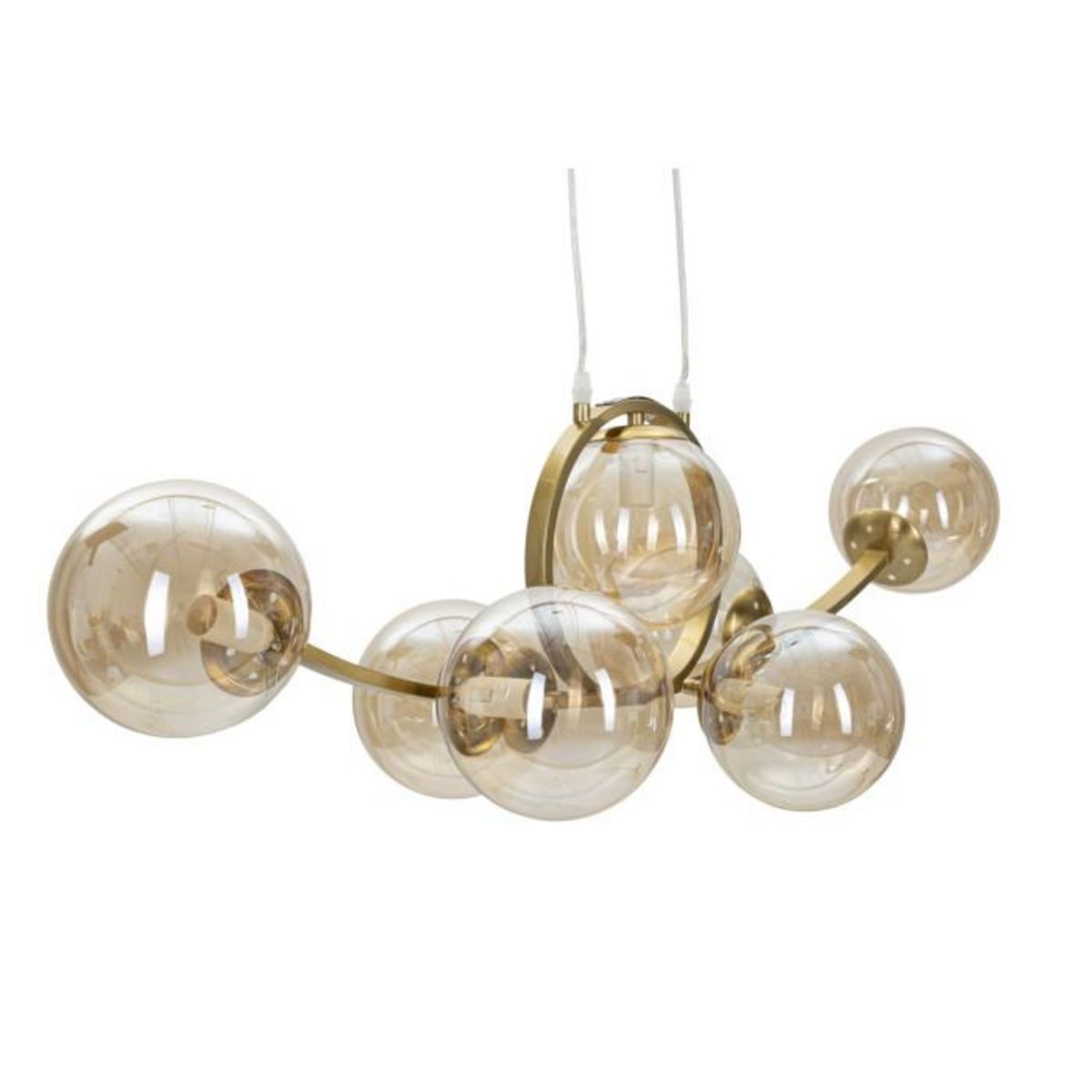 Paris Prix Lampe Suspension 7 Sphères  Japan  115cm Or