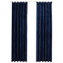 Voir la diapositive 2 : VIDAXL Rideaux occultants et crochet 2pcs Velours Bleu fonce 140x245cm