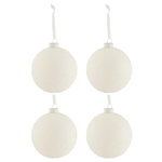 Paris Prix Lot de 4 Boules de Noël  Enneigée  12cm Blanc