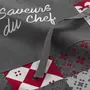 Paris Prix Tablier de Cuisine  Credence  84cm Gris & Rouge