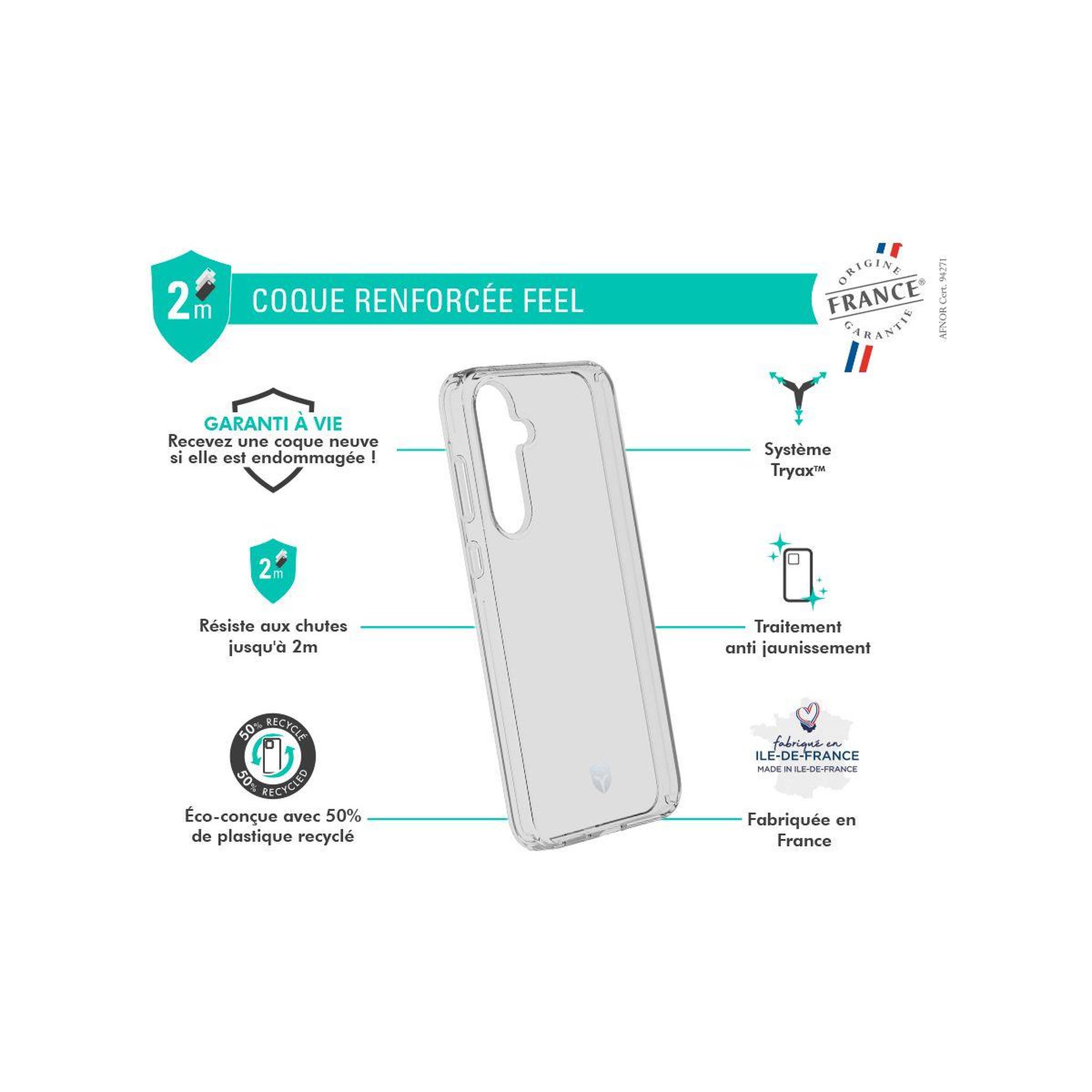 Voir la diapositive 2 : FORCE CASE Coque samsung a55 transparente ofg