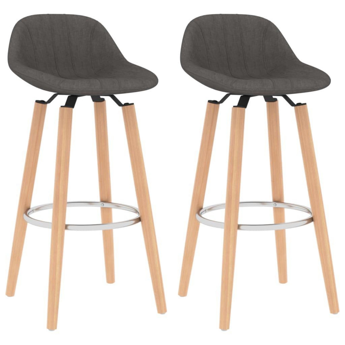 VIDAXL Tabourets de bar lot de 2 gris fonce tissu