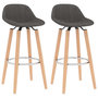 Voir la diapositive 1 : VIDAXL Tabourets de bar lot de 2 gris fonce tissu