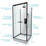 Voir la diapositive 5 : Aurlane Cabine de douche carré à motif carreaux de métro blanc 80x80 cm