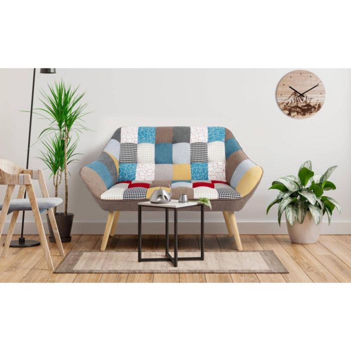 Paris Prix Canapé 2 Places Scandinave  Taone  128cm Multicolore