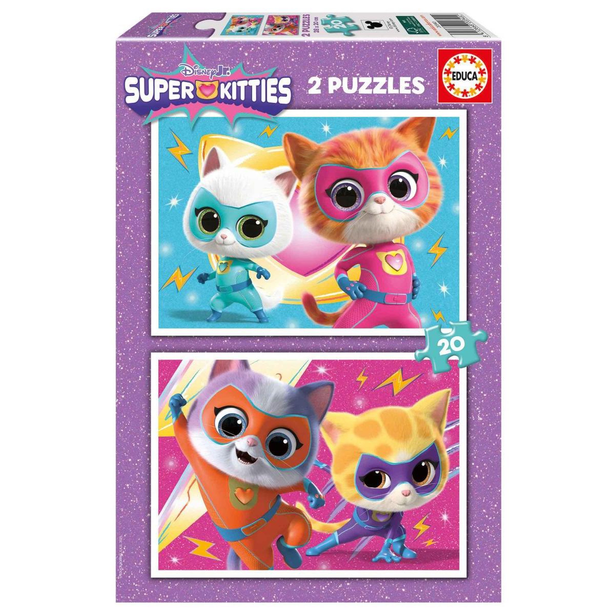 EDUCA Puzzles 2x20 super kitties