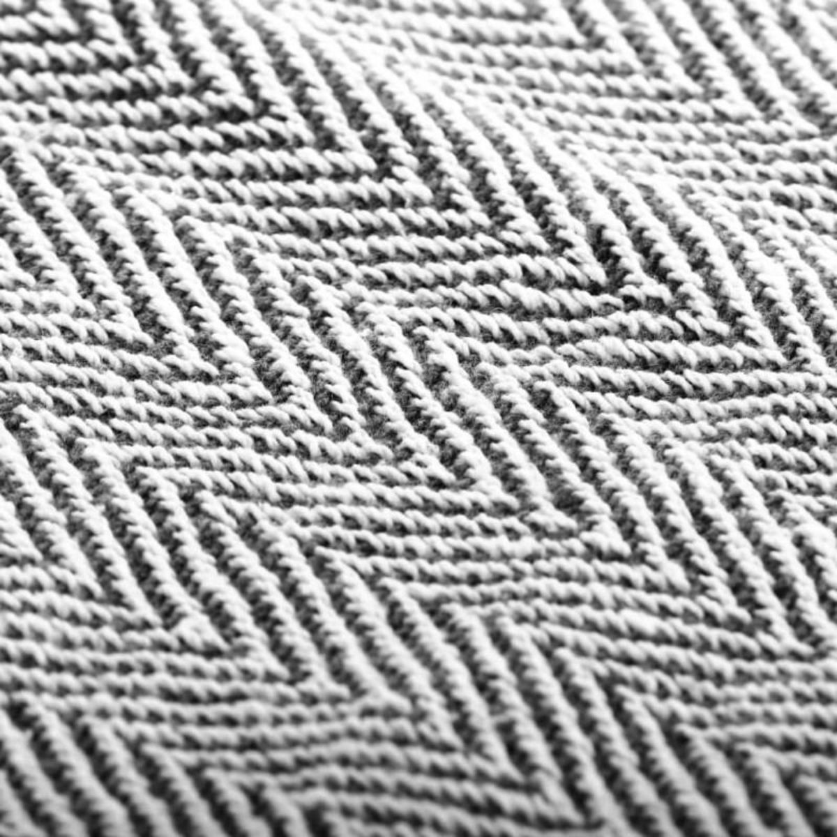 VIDAXL Couverture coton a chevrons 220x250 cm Bleu marine