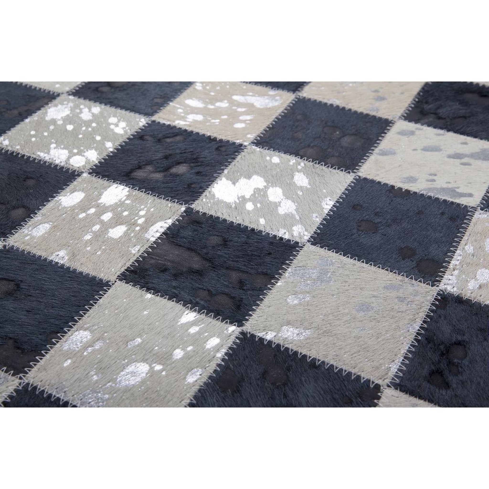 Voir la diapositive 3 : Paris Prix Tapis en Cuir Fait Main  Rocket  Argent & Gris