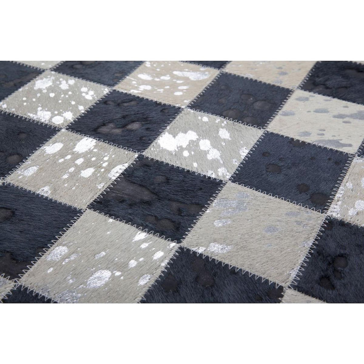 Paris Prix Tapis en Cuir Fait Main  Rocket  Argent & Gris