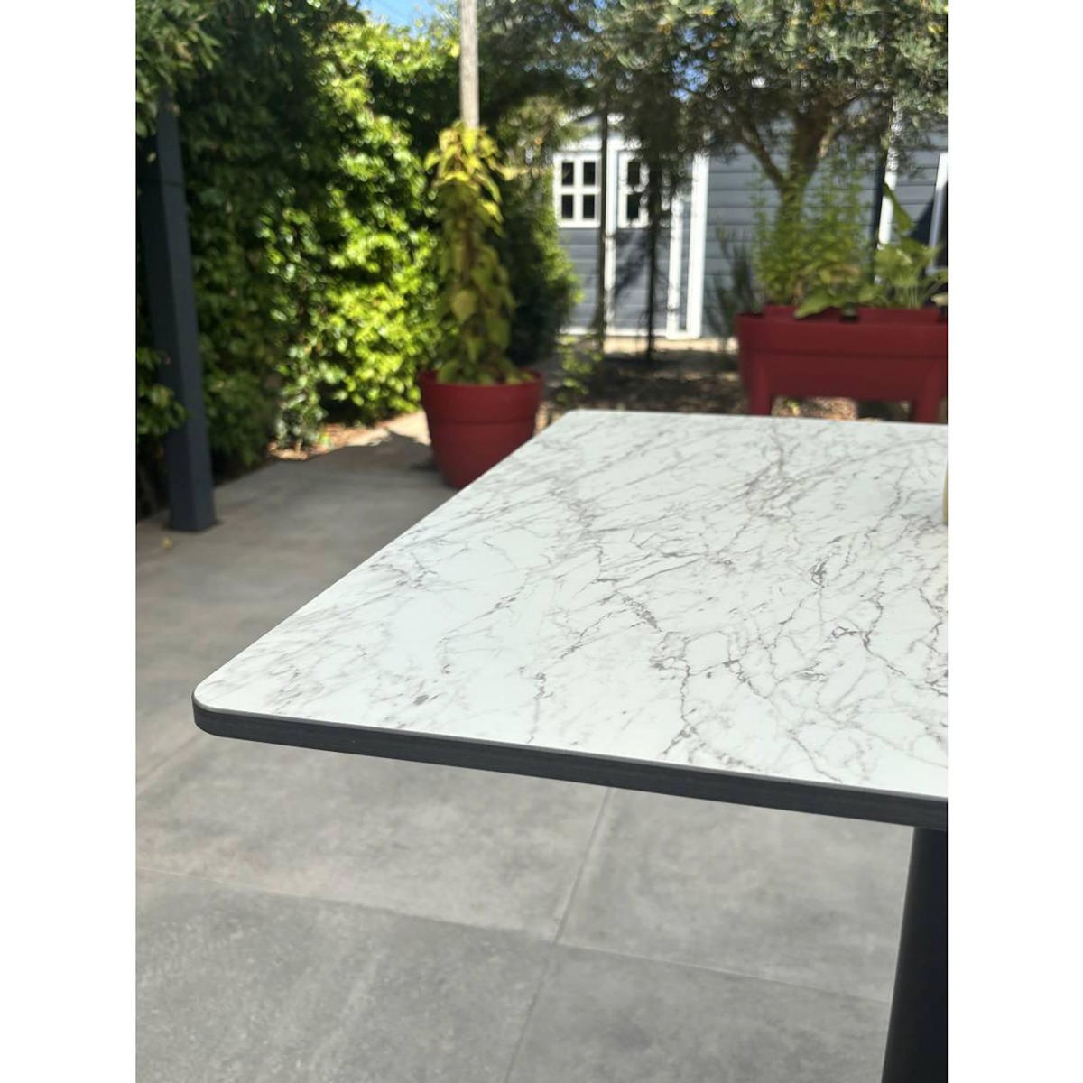 Paris Prix Table de Jardin Carrée  Bistro  70cm Blanc