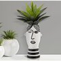 Voir la diapositive 6 : Paris Prix Vase Déco Visage en Porcelaine  Face  26cm Blanc & Noir
