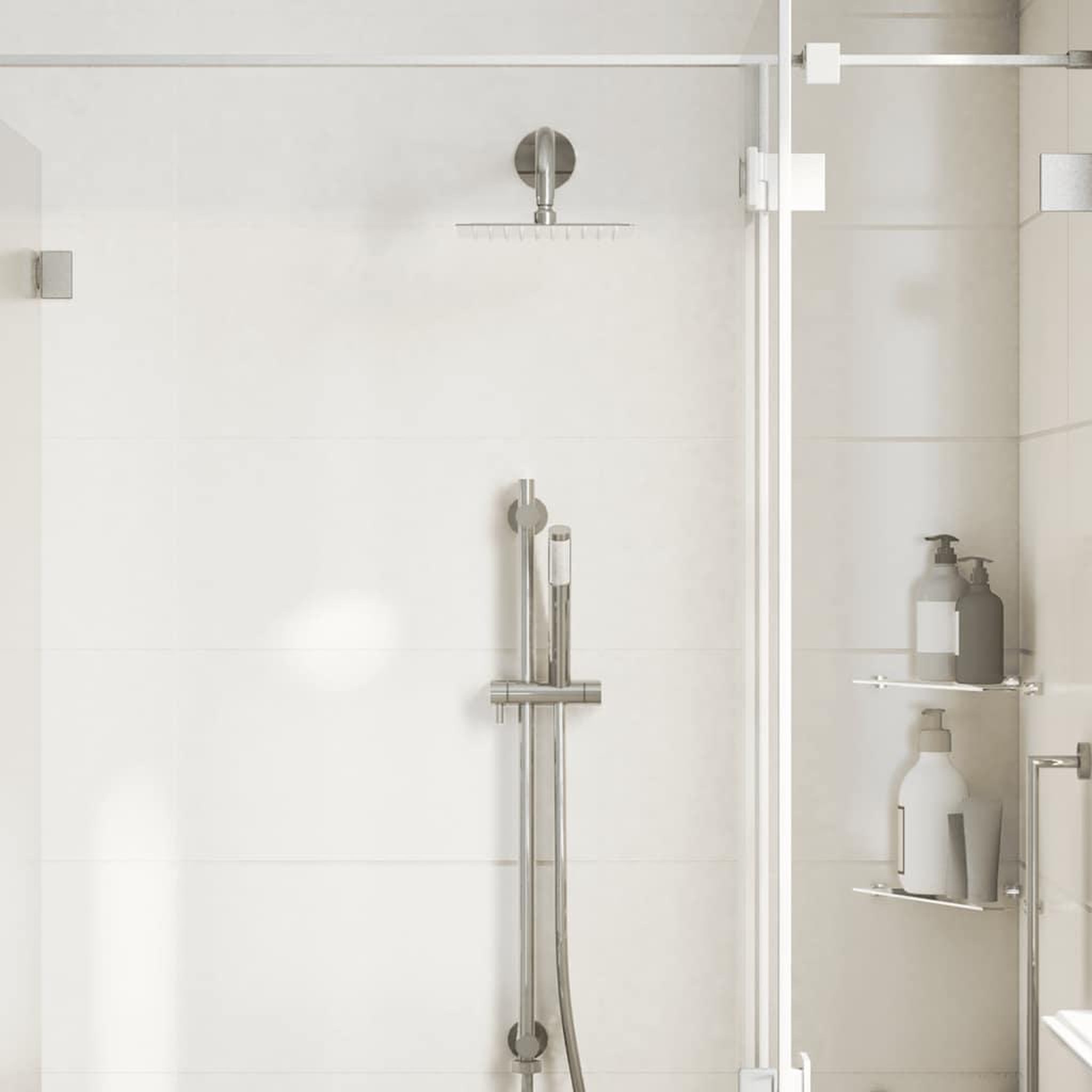 Voir la diapositive 3 : VIDAXL Pomme de douche pluie acier inoxydable 304 20x20 cm carree