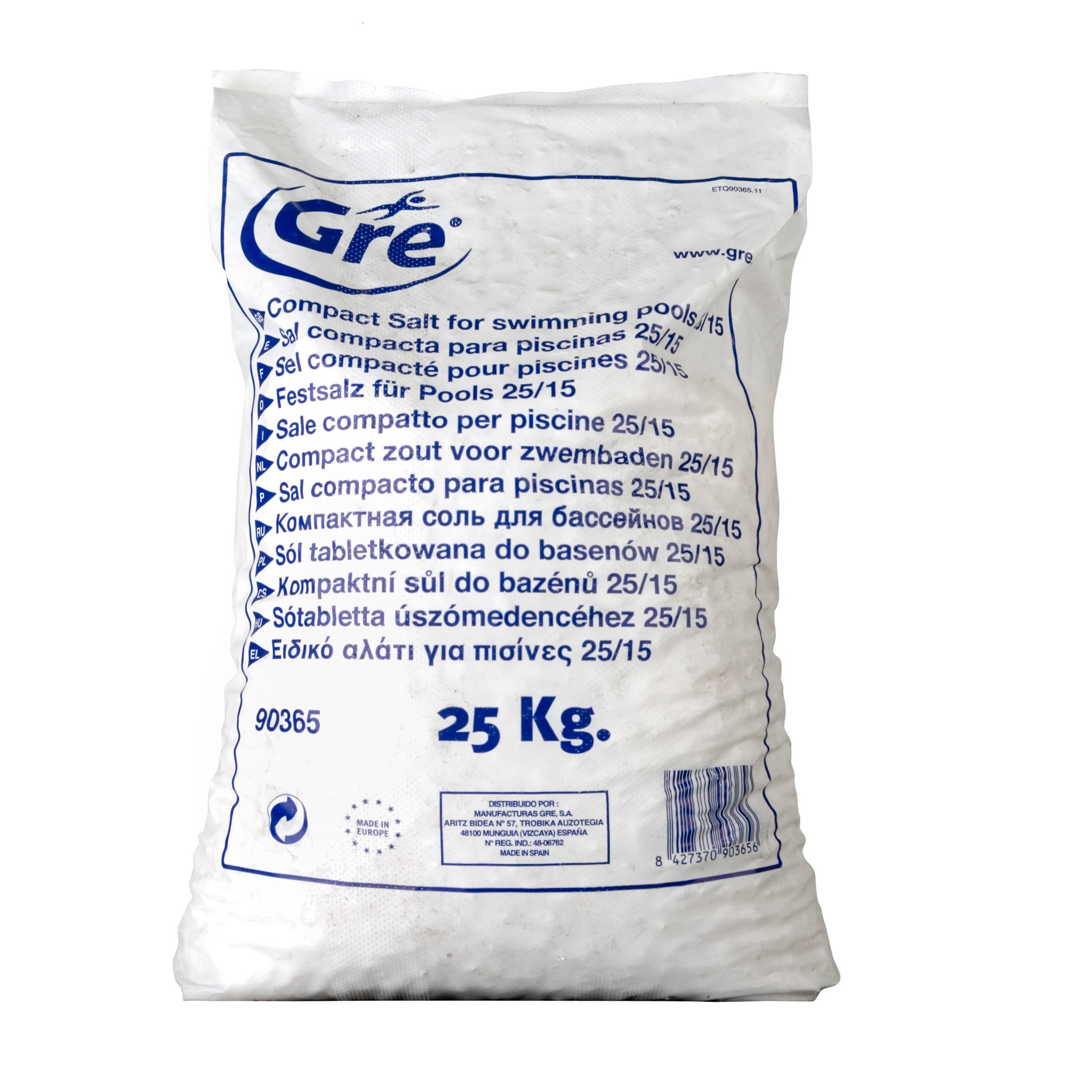 GRE Sac de sel compacte pour piscine - 25kg