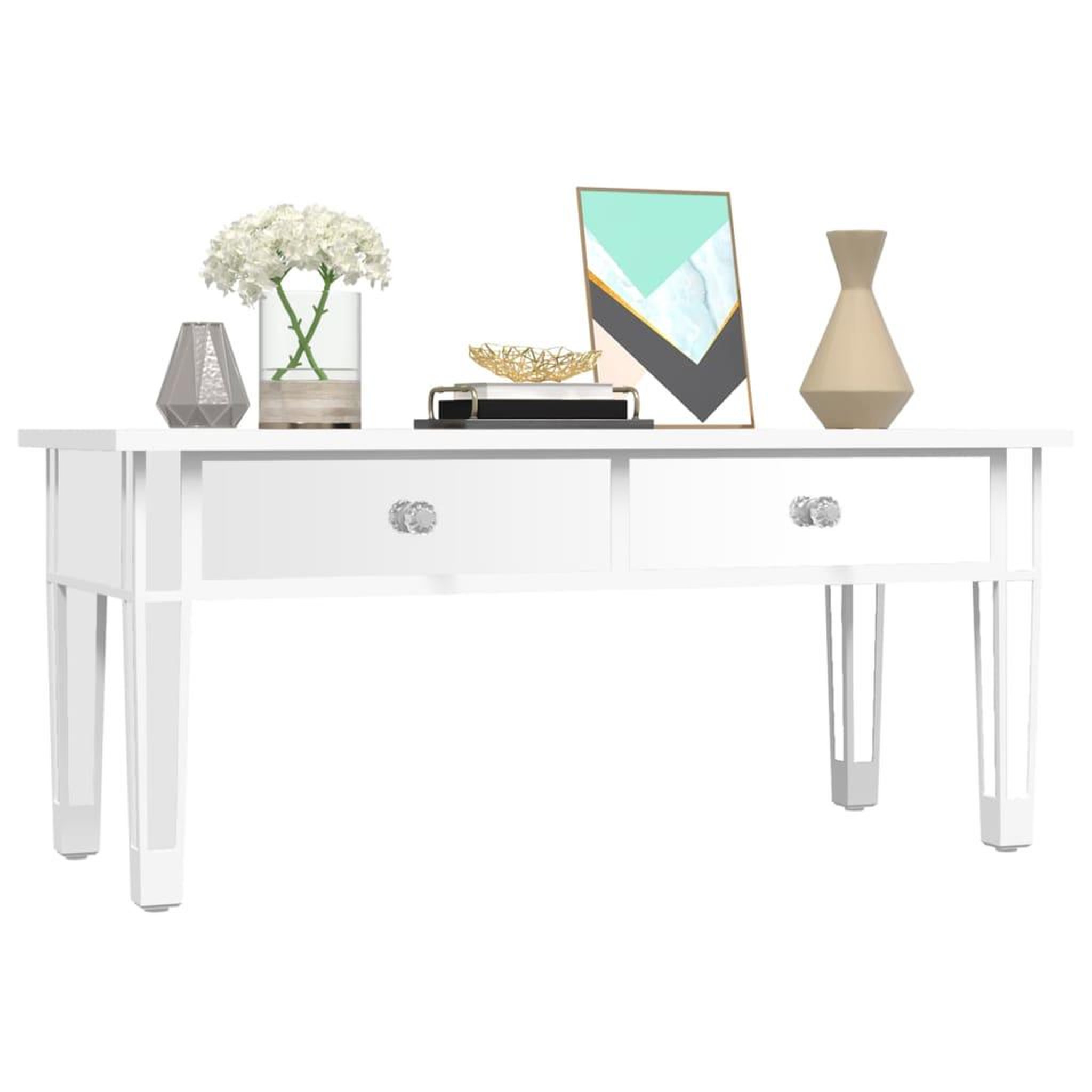 Voir la diapositive 4 : VIDAXL Table basse a miroir 106x45x45 cm Bois d'ingenierie et verre