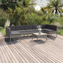 Voir la diapositive 1 : VIDAXL Salon de jardin 8 pcs avec coussins resine tressee gris