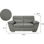 Voir la diapositive 3 : Habitat et Jardin Canapé fixe en tissu  Dallas  - 169 x 88 x 90 cm - 2 places - Gris