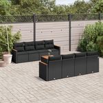 VIDAXL Salon de jardin 9 pcs avec coussins noir resine tressee