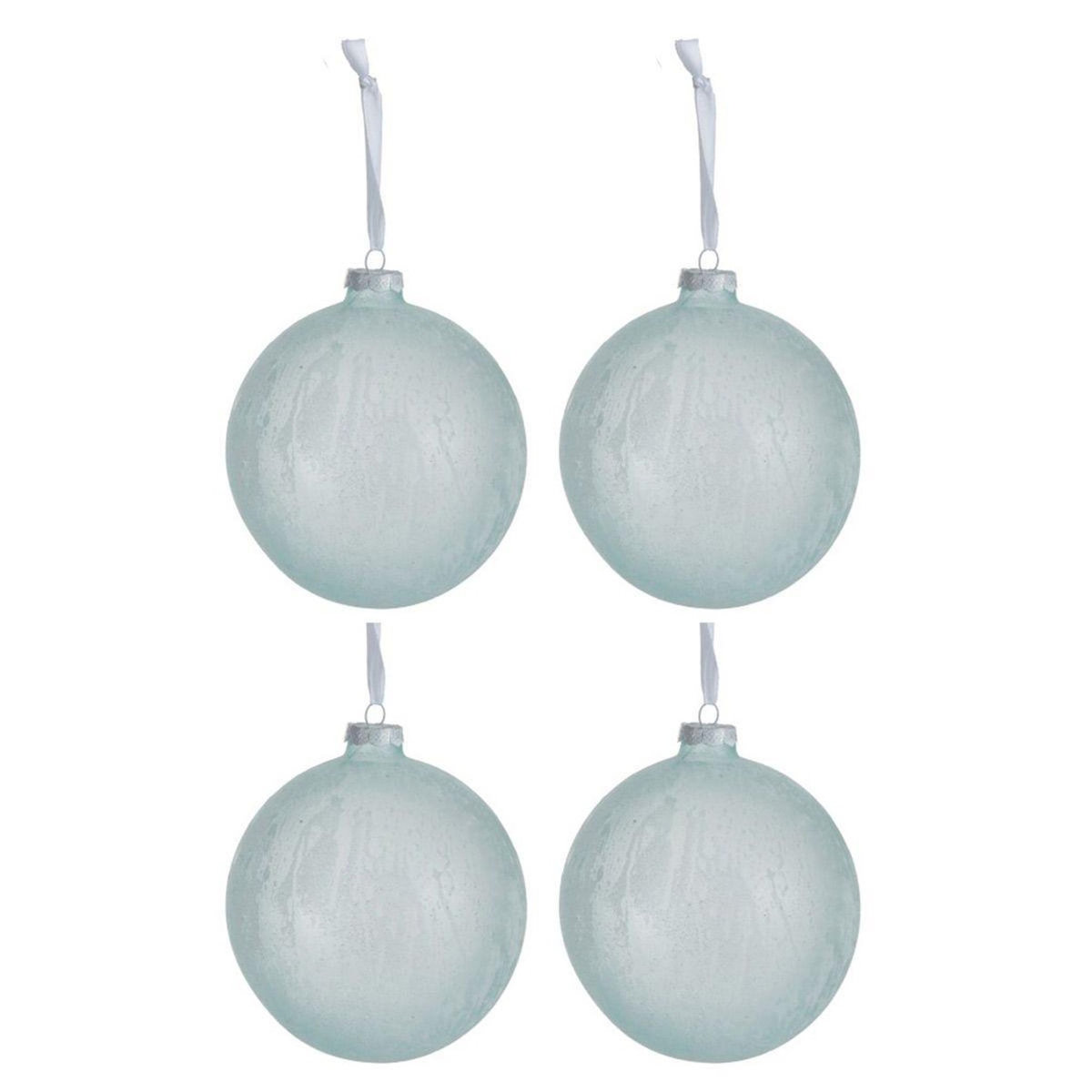 Paris Prix Lot de 4 Boules de Noël Déco  Verre  12cm Vert
