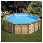 SUNBAY Piscine hors sol bois octogonale - 5 x 1,27 m - VIOLETTE 2