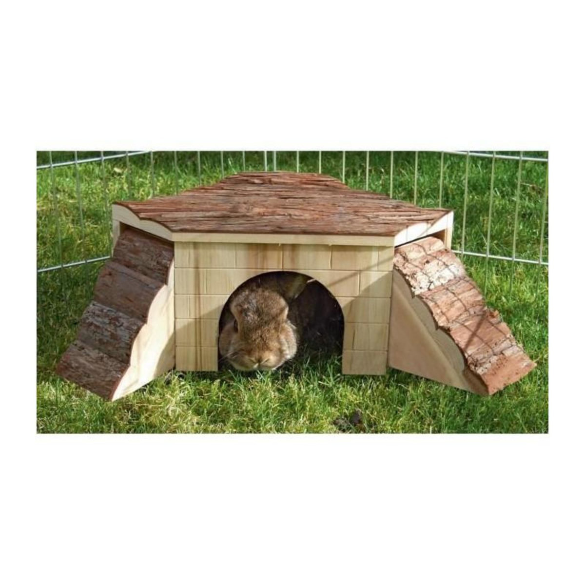 KERBL KERBL Maison Nature avec rampe pour rongeurs - 37x37x16cm