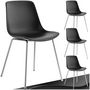 Voir la diapositive 1 : tectake Chaises en plastique grande coupe en plastique noir/gris chrome Lot de 4