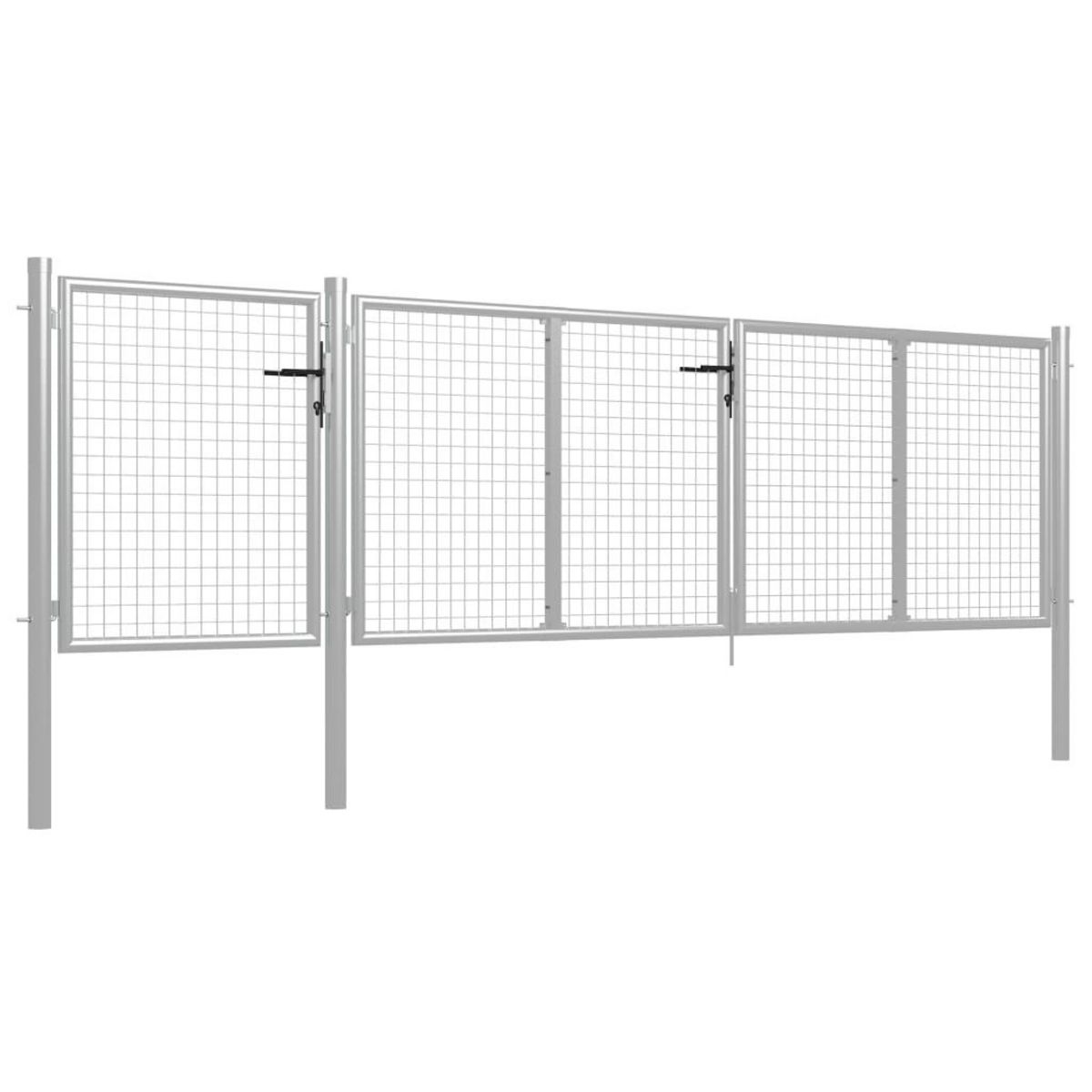 VIDAXL Portail de jardin Acier 400 x 75 cm Argente