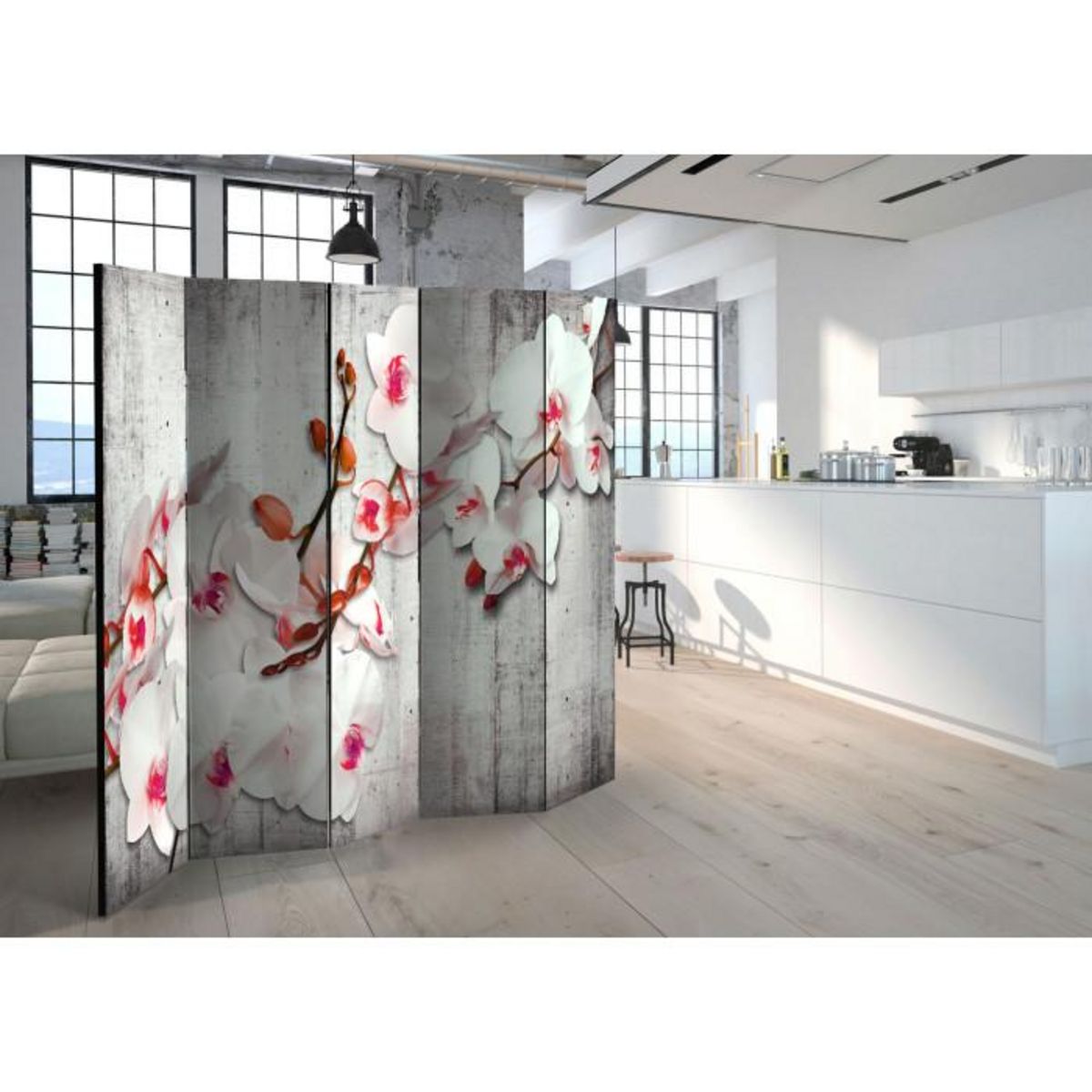 Paris Prix Paravent 5 Volets  Concrete Orchid  172x225cm