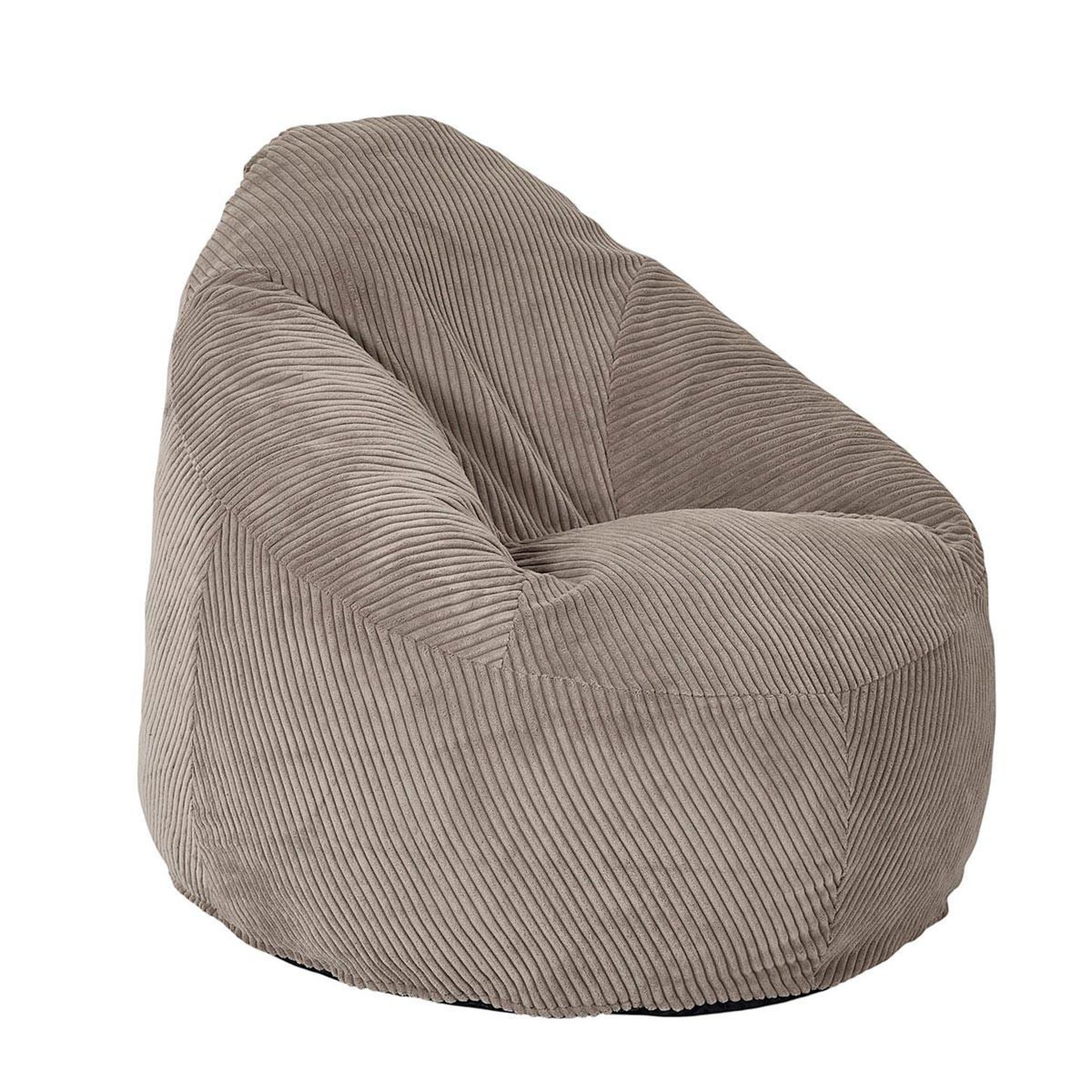 The Home Deco Factory Fauteuil Poire Compressé Côtelé  Scott  90cm Taupe