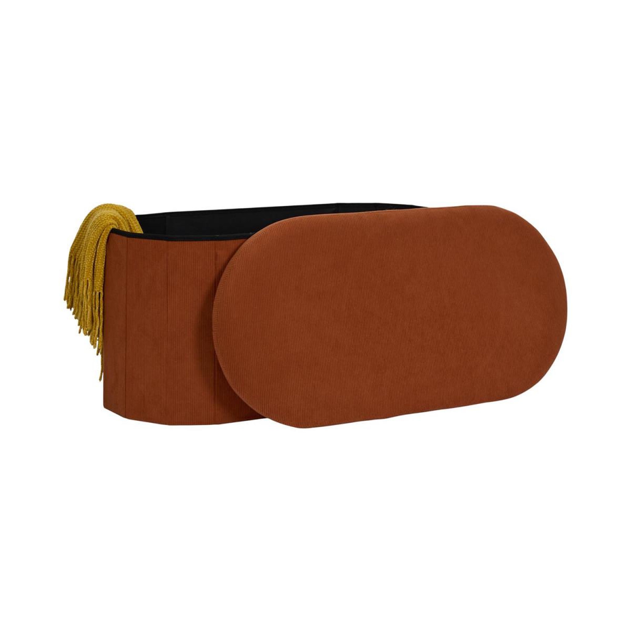 Voir la diapositive 4 : The Home Deco Factory Banc coffre pliable côtelé  jules  76cm terracotta