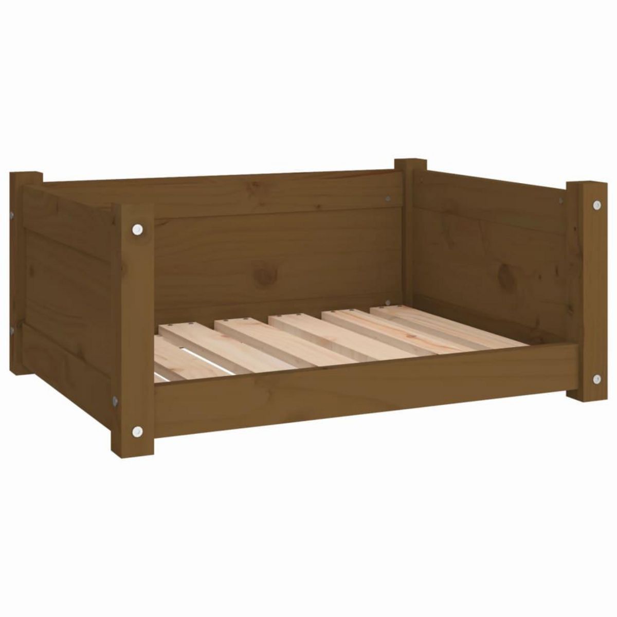 VIDAXL Lit pour chien Marron miel 65,5x50,5x28 cm Bois de pin solide
