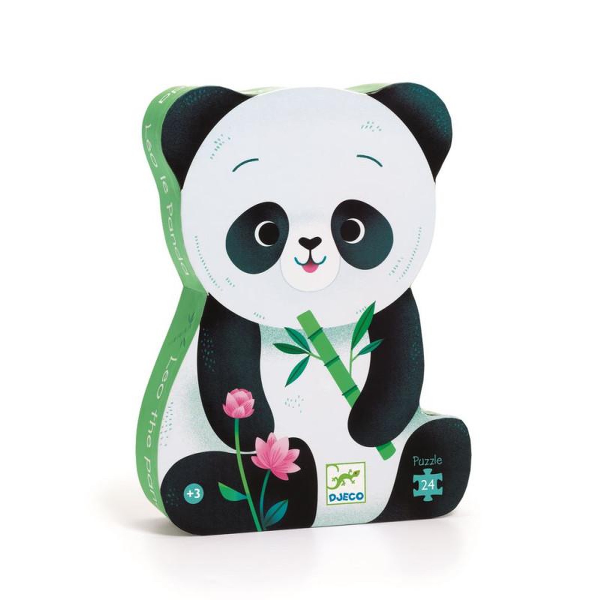 Djeco Puzzle silhouette enfant 24 pièces Panda animal noir et blanc – Djeco