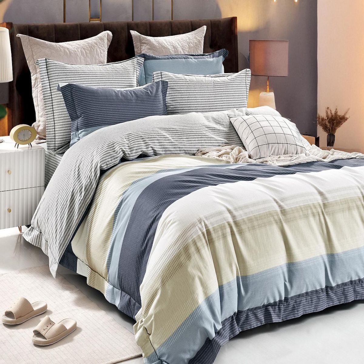 Home collection Parure housse de couette en polycoton Lygor