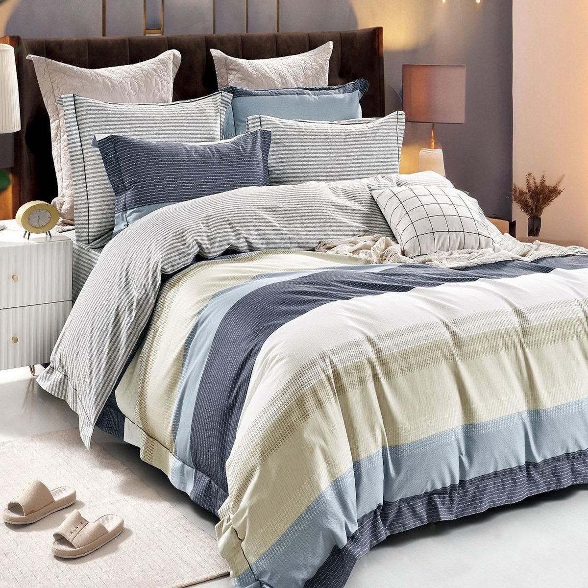 Home collection Parure housse de couette en polycoton Lygor