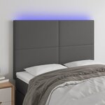 VIDAXL Tete de lit a LED Gris 144x5x118/128 cm Similicuir