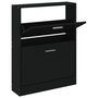 Voir la diapositive 2 : VIDAXL Armoire a chaussures Noir 59x17x81 cm Bois d'ingenierie