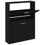 Voir la diapositive 2 : VIDAXL Armoire a chaussures Noir 59x17x81 cm Bois d'ingenierie