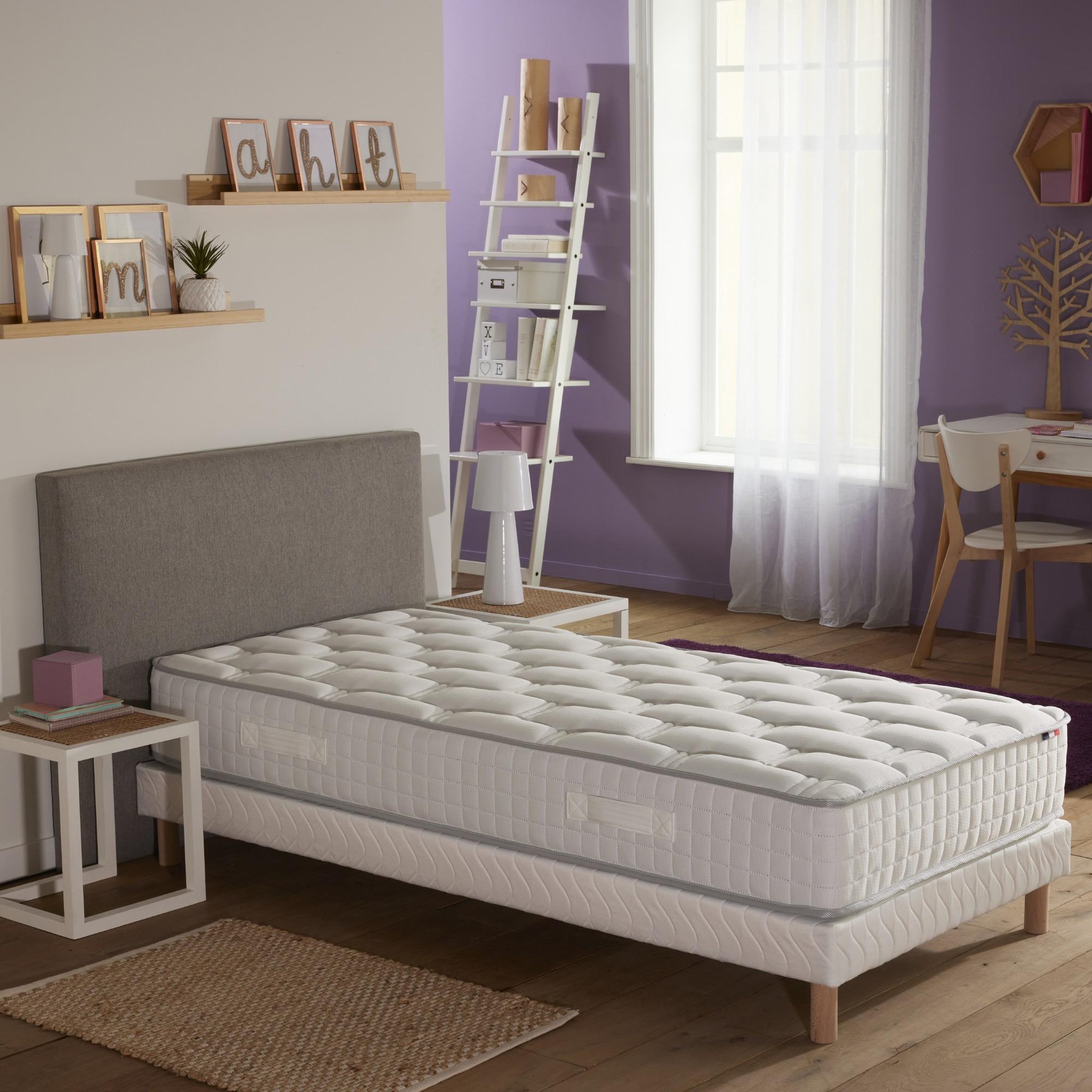 Voir la diapositive 1 : IDLITERIE Ensemble literie : matelas à ressorts COSMOS et sommier - qualité française