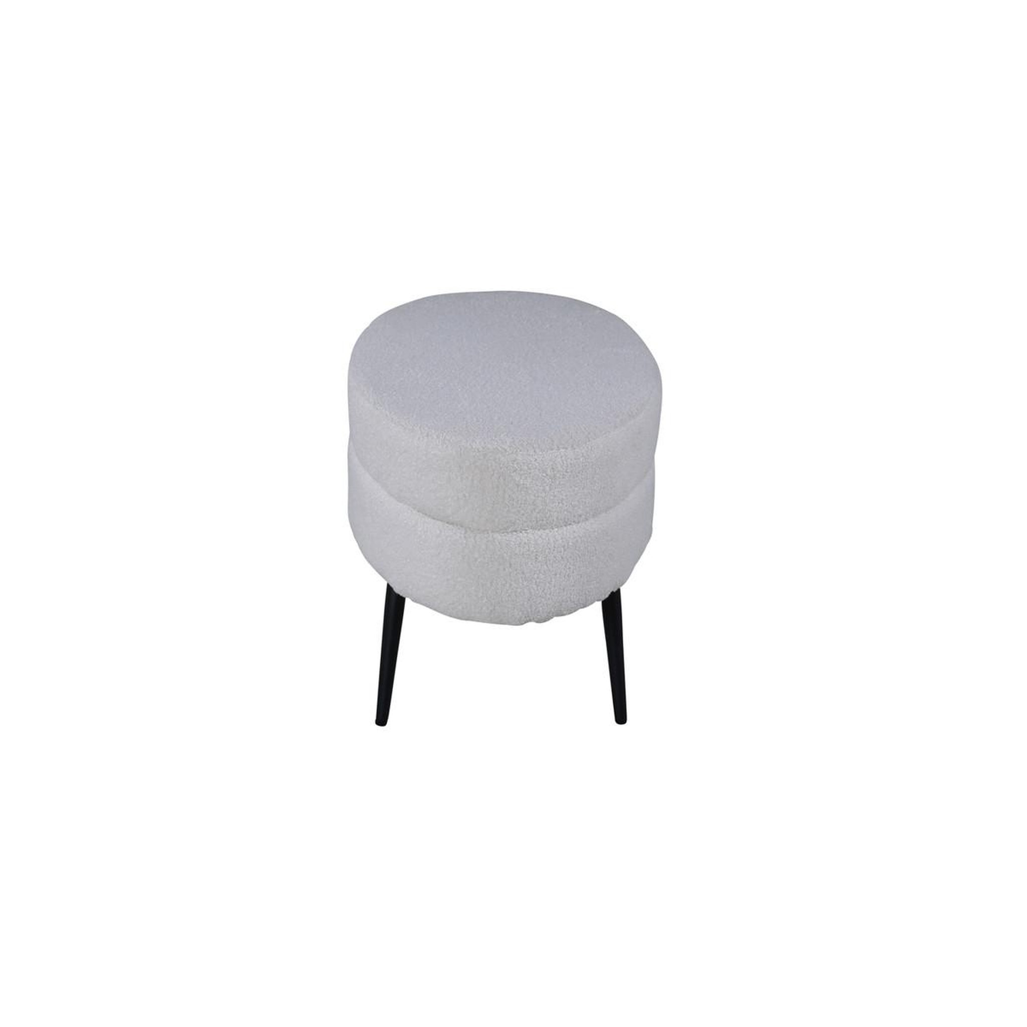 Voir la diapositive 2 : Paris Prix Pouf design bouclette  otto  100cm blanc cassé